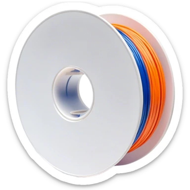 3D printer, filament spool, printed object, vibrant colors, modern design, minimalistic, on a white background, no extra details. sticker