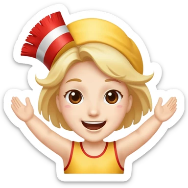face cheering at a parade, joyful expression sticker