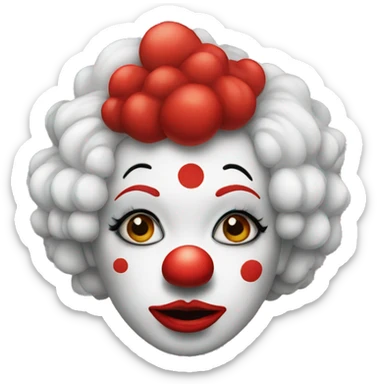 Clown with red lipstick sticker