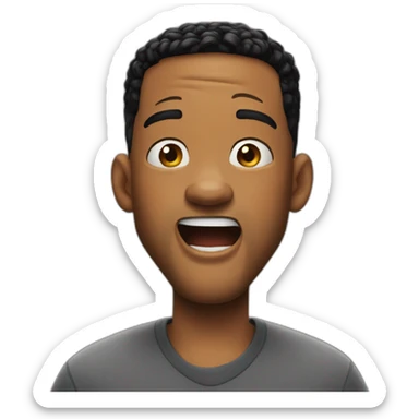 Happy shocked will smith sticker
