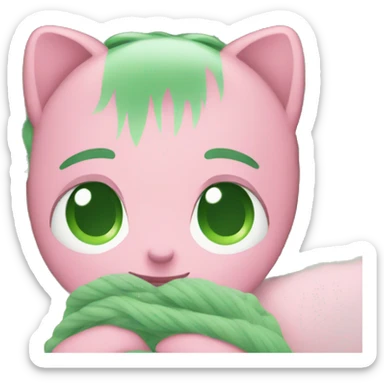 Cozy green and pink vibes sticker