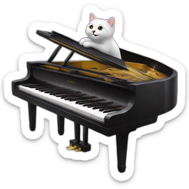 Un chat qui joue du piano sticker