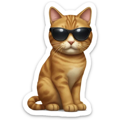 Cat with sunglasses sticker