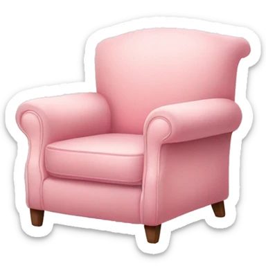 realistic pastel pink armchair with blanket sticker