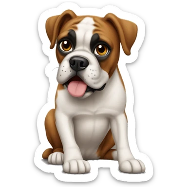 boston boxer dog sticker