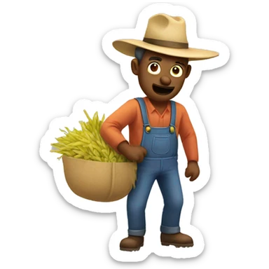 farmer man taking a fart sticker