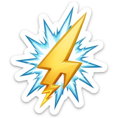 a white lightning emoji sticker
