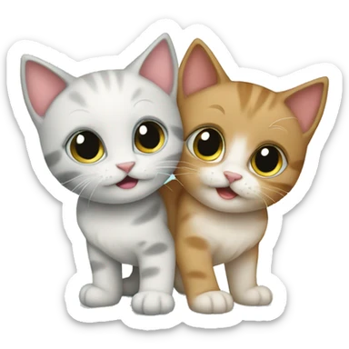 two kittens sticker