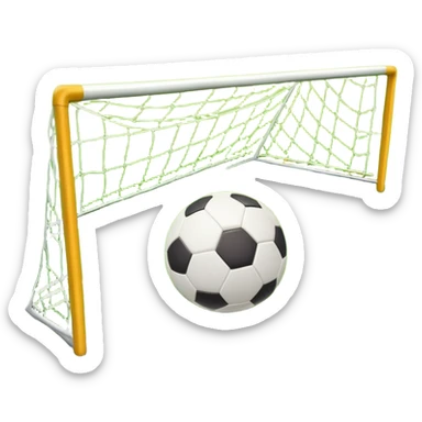 Europian Football. A football resting on the grass of a soccer field, with goalposts and field markings in the background. The scene highlights the ball's position at the center of the action, emphasizing the competitive atmosphere and readiness for play. sticker