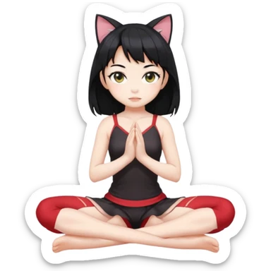 anime catgirl kneeling legs apart sticker