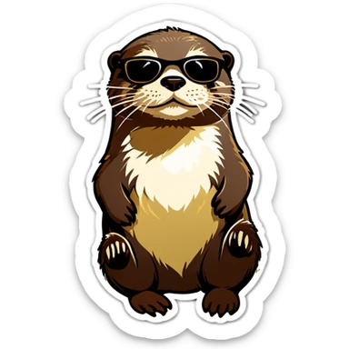 Otter mit Sonnenbrille und goldkette  sticker