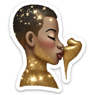 Glittery kiss sticker
