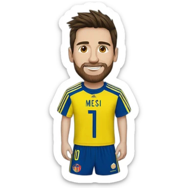 messi with colombia t shirt sticker