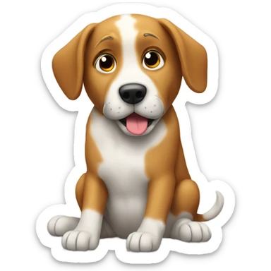 Tired dog trying to get up sticker