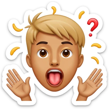 sticking your tongue out and prying something open while shaking your head sticker