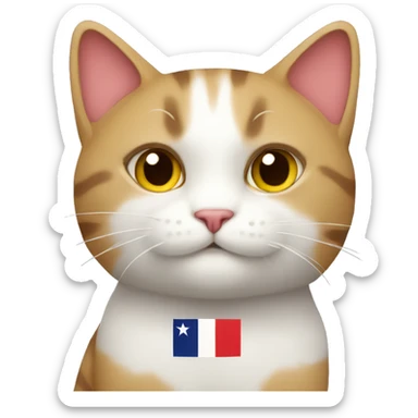 cat with the Chilean flag sticker