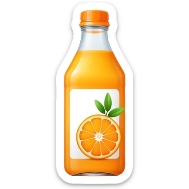 Orange juice bottle sticker