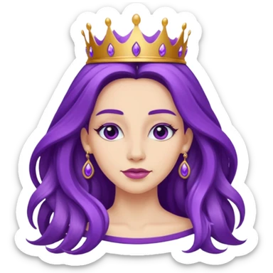 purple queen in alice wonderland,earring sticker