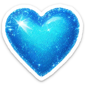Sparkly blue heart  sticker