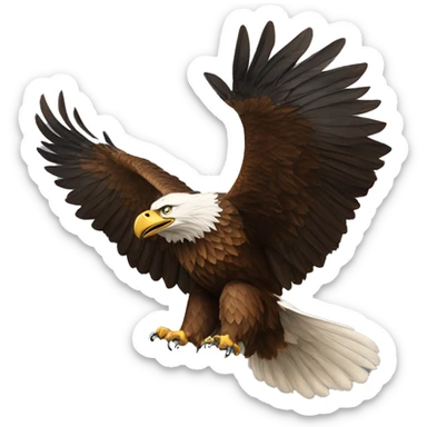 A majestic eagle with outstretched wings in full flight, symbolizing strength sticker