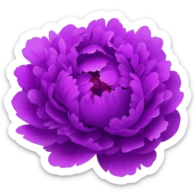 Purple pionee flowers sticker