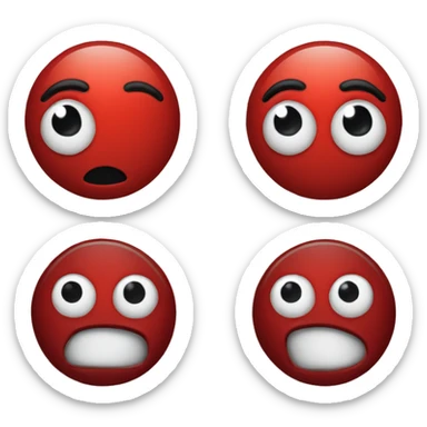 red circle with two black ovals where eyes would be sticker