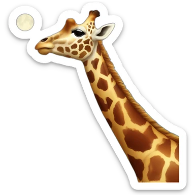 Giraffe danzano sotto pioggia blu mentre montagne cantano lune rosse. sticker