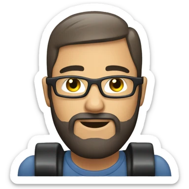 a power wheelchair user with a beard sticker