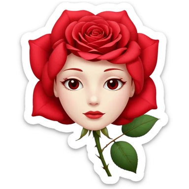 rose with face sticker