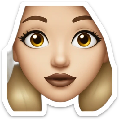 A brunette girl with lush lips and a neat nose and big eyes sticker