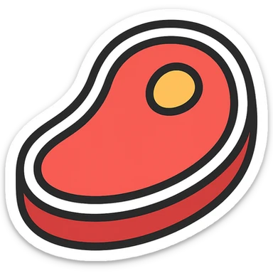 steak, color outline icon style sticker
