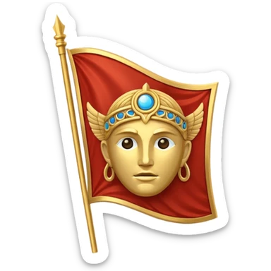 flag emoji inspired by Chronos, the god of time, with elements referencing the gods of Olympus, in a mythological style sticker