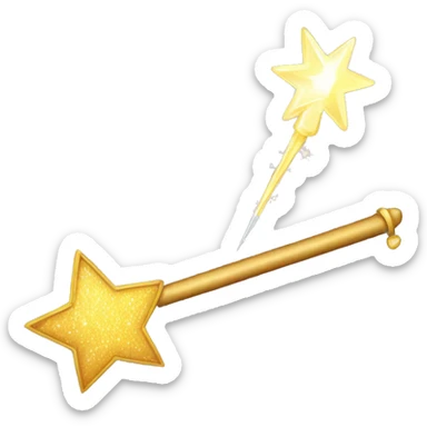 A wand with sparkles next to it indicating magic sticker