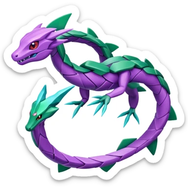 Pokemon legendary purple and cian crystal rayquaza sticker