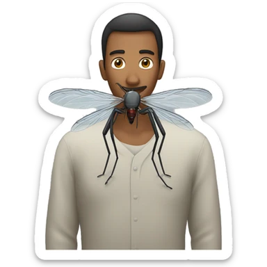 A mosquito sits on a man  sticker