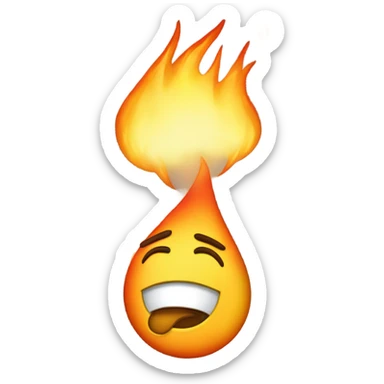 Tears drop on fire sticker