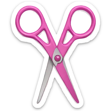 pink scissors with a bow sticker