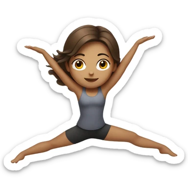 A girl with brown hair and glass is doing yoga  sticker