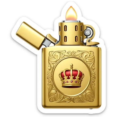 Vintage gold lighter from the Lighter and princess dorama  sticker