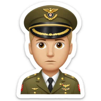 military man with two-thousand-yard stare sticker
