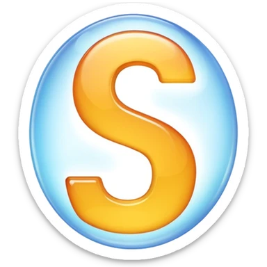 The letter S in a light emoji bubble sticker