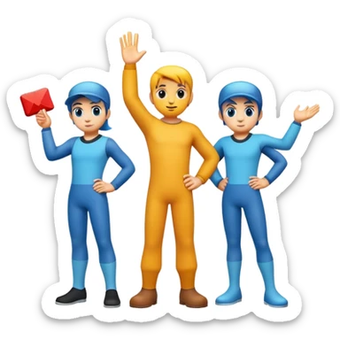 Three characters: an X character, a number 1 character, and another X character standing together sticker