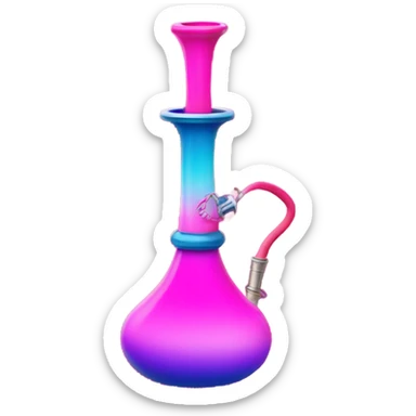Hot pink ombre hookah with glitter sticker