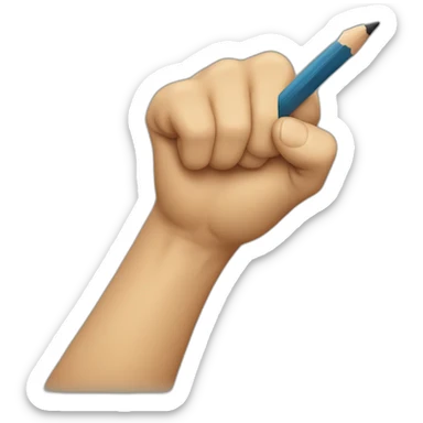 hand holding a big pencil in fist sticker