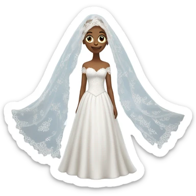 Man wearing wedding dress and veil sticker