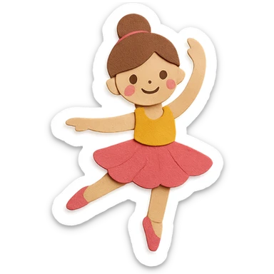 ballerina girl with layered paper effect sticker