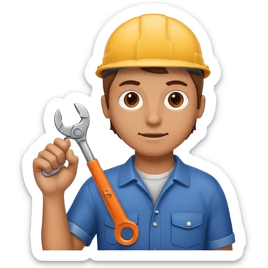 person holding a wrench sticker