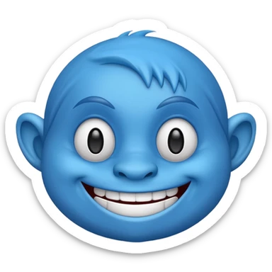 Blue emoji meme troll sticker