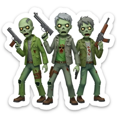 Call of duty Zombies con armas de fuego  sticker
