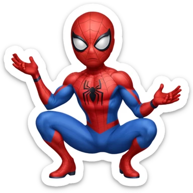 emoji de spiderman haciendo ejercicio sticker